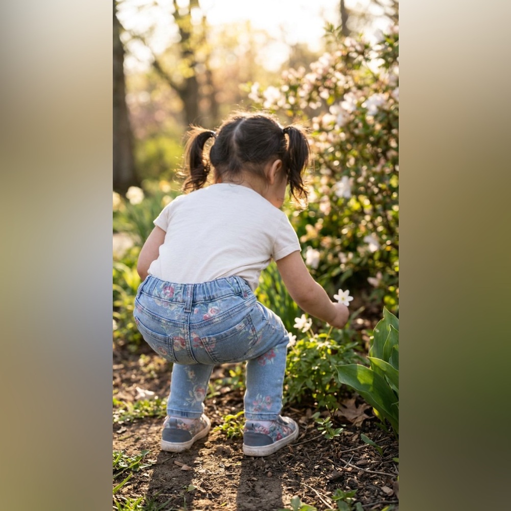 OshKosh Girls Floral Jeggings – 24 Months | Adjustable Waist | Like New
